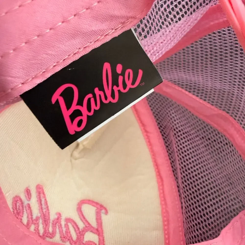 Barbie Trucker Hat Mesh Back Pink & White Adult Size New